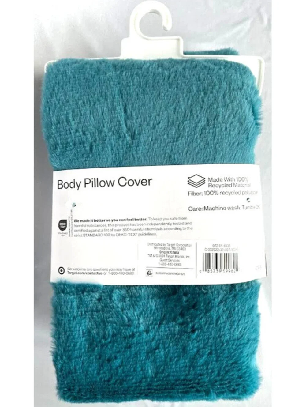 Body Pillow Cover-Room Essentials Super Soft Teal Faux Fur 20
